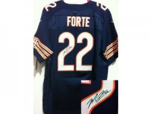 Nike Chicago Bears #22 Matt Forte Blue Jerseys(Signed Elite)