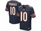 Mens Nike Chicago Bears #10 Mitchell Trubisky Elite Navy Blue Team Color NFL Jersey