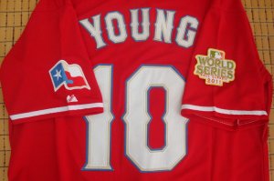 2011 world series mlb texans rangers #10 young red