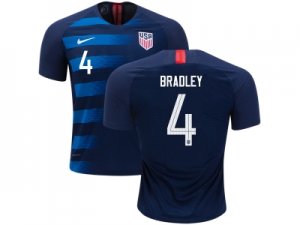 2018-19 USA #4 Bradley Away Soccer Country Jersey