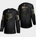 Blues #3 Bob Gassoff Black Gold Adidas Jersey