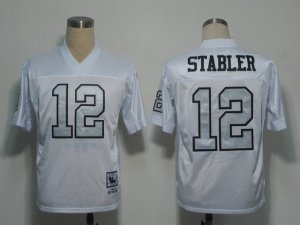 nfl oakland raiders #12 stabler white[stabler][Silver number]