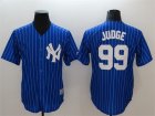 Men New York Yankees # 99 Aaron Judge Blue Cool Base Jersey