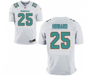 Men\'s Nike Miami Dolphins #25 Xavien Howard Elite White NFL Jersey