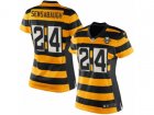 Women Nike Pittsburgh Steelers #24 Coty Sensabaugh Limited Yellow Black Alternate 80TH Anniversary Throwback NFL