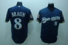 mlb milwaukee brewers #8 braun blue