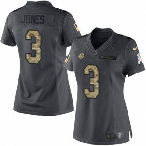 Women\'s Nike Pittsburgh Steelers #3 Landry Jones Limited Black 2016 Salute to Service NFL Jersey