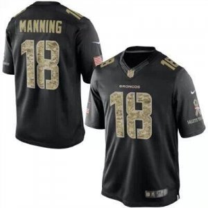 Nike Denver Broncos #18 Peyton Manning Black Salute to Service Jerseys(Limited)