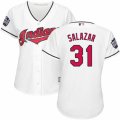 Womens Majestic Cleveland Indians #31 Danny Salazar Authentic White Home 2016 World Series Bound Cool Base MLB Jersey