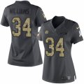 Women's Nike Pittsburgh Steelers #34 DeAngelo Williams Limited Black 2016 Salute to Service NFL Jersey