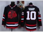 NHL Chicago Blackhawks #10 Patrick Sharp Black(Red Skull) 2014 Stadium Series 2015 Stanley Cup Champions jerseys