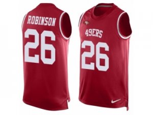 Mens Nike San Francisco 49ers #26 Rashard Robinson Limited Red Player Name & Number Tank Top NFL Jersey