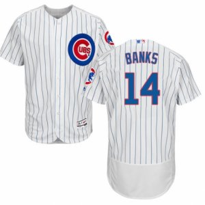 Men\'s Majestic Chicago Cubs #14 Ernie Banks White Flexbase Authentic Collection MLB Jersey