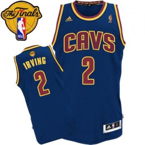 Men\'s Adidas Cleveland Cavaliers #2 Kyrie Irving Swingman Navy Blue CavFanatic 2016 The Finals Patch NBA Jersey