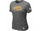women Oakland Athletics Nike D.Grey Short Sleeve Practice T-Shirt