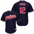 Men's Majestic Cleveland Indians #12 Francisco Lindor Authentic Navy Blue Alternate 1 Cool Base MLB Jersey