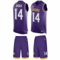 Mens Nike Minnesota Vikings #14 Stefon Diggs Limited Purple Tank Top Suit NFL Jersey