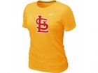 Women MLB St.Louis Cardinals Heathered Yellow Nike Blended T-Shirt