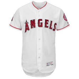 Men Los Angeles Angels of Anaheim Majestic Home Blank White Flex Base Authentic Collection Team Jersey