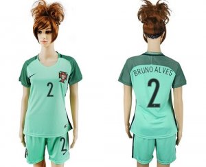 Womens Portugal #2 Bruno Alves Away Soccer Country Jersey