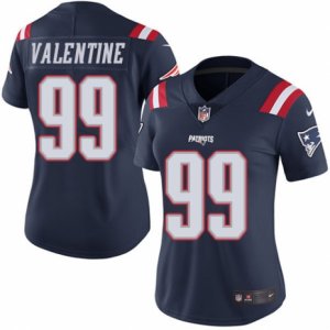 Women\'s Nike New England Patriots #99 Vincent Valentine Limited Navy Blue Rush NFL Jersey