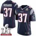 Youth Nike New England Patriots #37 Jordan Richards Elite Navy Blue Team Color Super Bowl LI 51 NFL Jersey