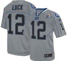 Nike Colts #12 Andrew Luck Lights Out Grey With Hall of Fame 50th Patch NFL Elite Jersey