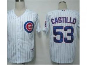 MLB Chicago Cubs #53 Castillo White(Blue Strip) Jerseys