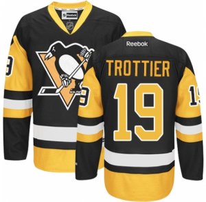 Mens Reebok Pittsburgh Penguins #19 Bryan Trottier Authentic Black Gold Third NHL Jersey