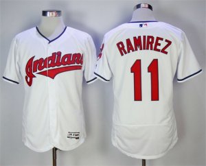 Indians #11 Jose Ramirez White Flexbase Jersey