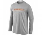 Nike Cincinnati Bengals Authentic font Long Sleeve T-Shirt Grey