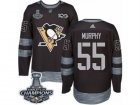 Mens Adidas Pittsburgh Penguins #55 Larry Murphy Premier Black 1917-2017 100th Anniversary 2017 Stanley Cup Champions NHL Jersey