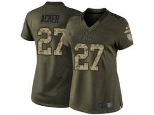 Women Nike Kansas City Chiefs #27 Kenneth Acker Elite Green Salute to Service NFL Jersey