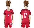 Womens Portugal #17 Nani Home Soccer Country Jersey