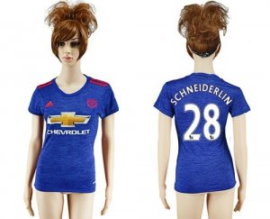 Womens Manchester United #28 Schneiderlin Away Soccer Club Jersey