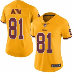 Women\'s Nike Washington Redskins #81 Art Monk Limited Gold Rush NFL Jersey