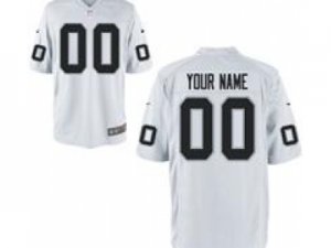 Men\'s Nike Oakland Raiders Customized Game White Jerseys (S-4XL)