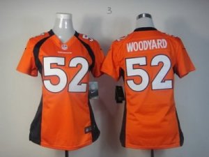 Nike Women Denver Broncos #52 Wesley Woodyard Orange Jerseys