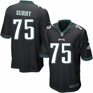 Mens Nike Philadelphia Eagles #75 Vinny Curry Game Black Alternate NFL Jersey