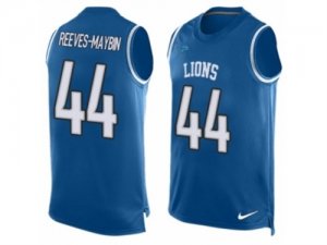 Mens Nike Detroit Lions #44 Jalen Reeves-Maybin Limited Light Blue Player Name & Number Tank Top NFL Jersey