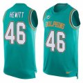 Mens Nike Miami Dolphins #46 Neville Hewitt Limited Aqua Green Player Name & Number Tank Top NFL Jersey