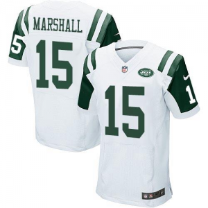 Nike New York Jets #15 Brandon Marshall white jerseys(Elite)