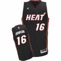 Mens Adidas Miami Heat #16 James Johnson Swingman Black Road NBA Jersey