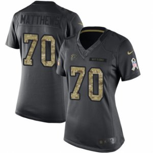 Women\'s Nike Atlanta Falcons #70 Jake Matthews Limited Black 2016 Salute to Service NFL Jersey