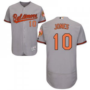 2016 Men Baltimore Orioles #10 Adam Jones Majestic Glay Flexbase Authentic Collection Player Jersey