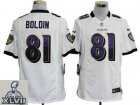 2013 Super Bowl XLVII NEW Baltimore Ravens #81 Boldin White (Game new jerseys)