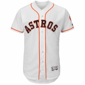 Men\'s Houston Astros Majestic Home Blank White Flex Base Authentic Collection Team Jersey