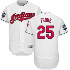 Mens Majestic Cleveland Indians #25 Jim Thome White 2016 World Series Bound Flexbase Authentic Collection MLB Jersey