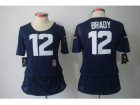 Nike Womens New England Patriots #12 Tom Blue Jerseys(breast Cancer Awareness)