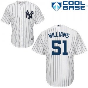 Men\'s Majestic New York Yankees #51 Bernie Williams Authentic White Home MLB Jersey